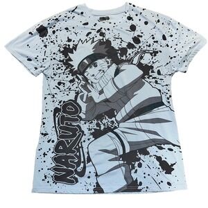 Mens Naruto Short Sleeve T-shirt Blue Size XL